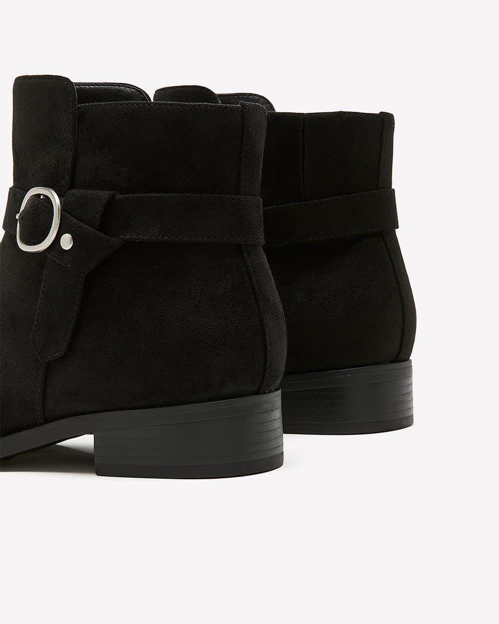 Extra Wide Width, Microsuede Bootie with Foldover Buckle Black