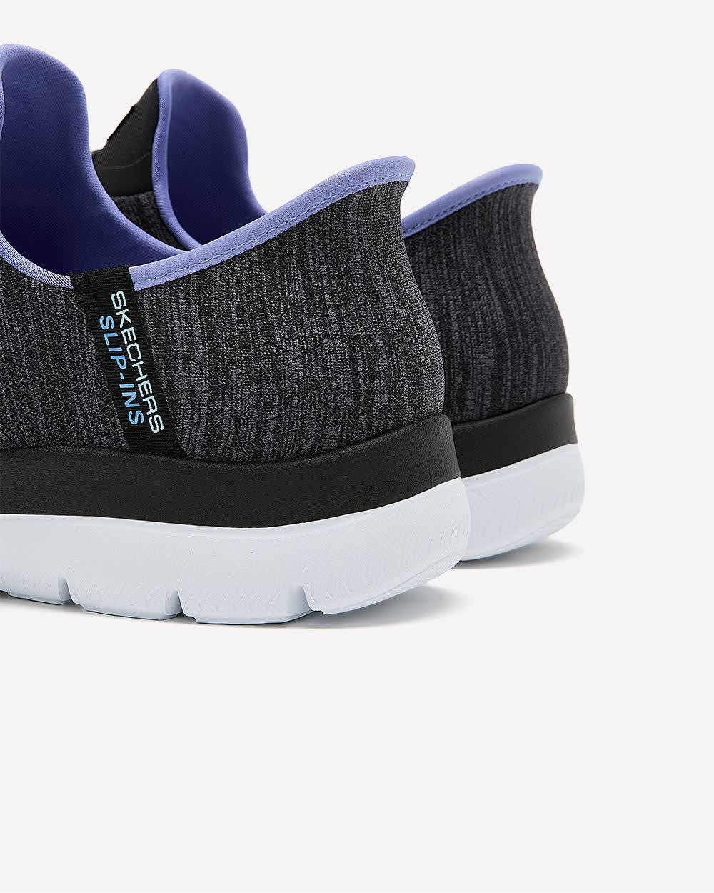 Wide Width, Summits Heather Mesh Bungee Slip-On Shoe - Skechers Black