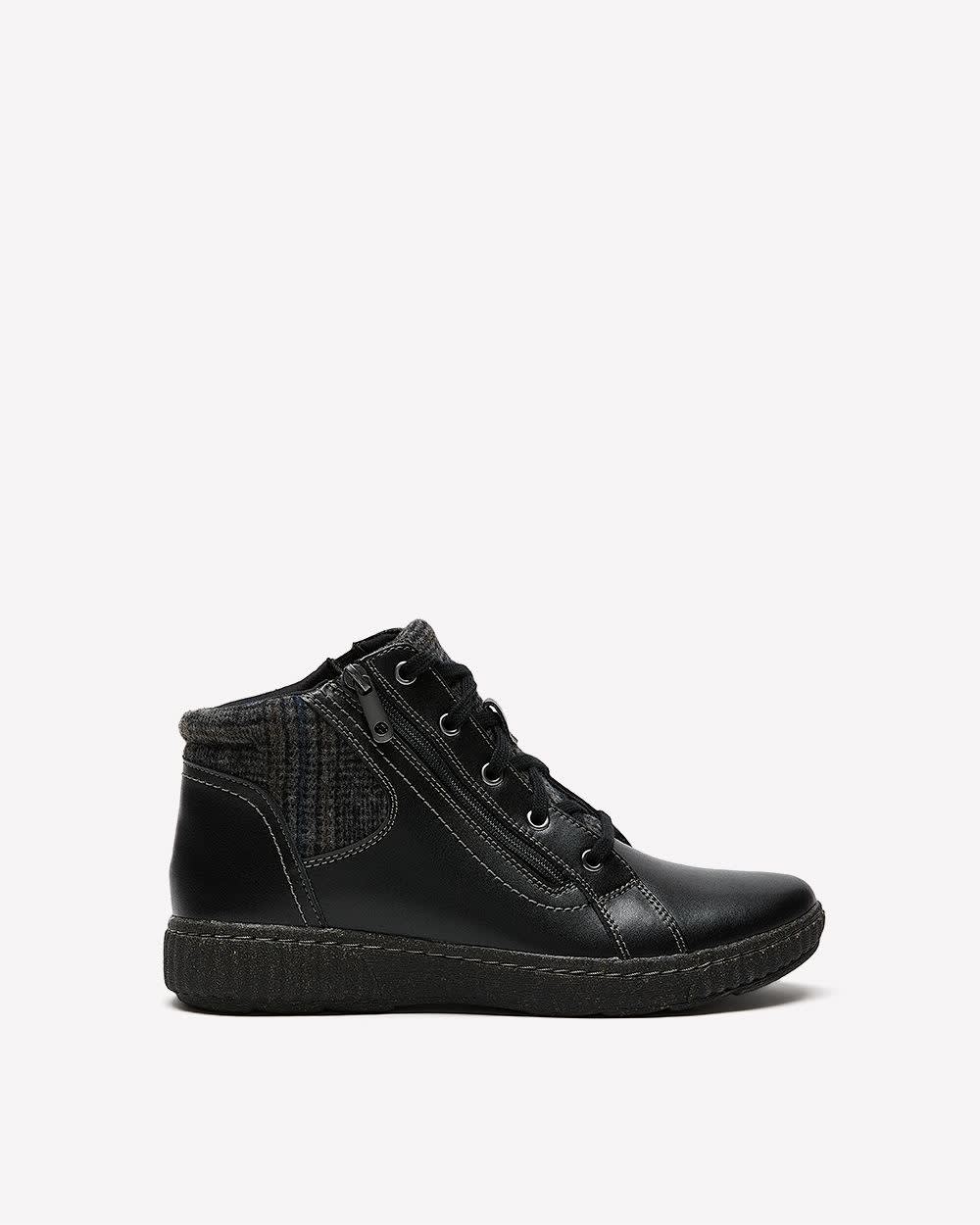 Wide Width, Caroline Spice Leather Lace-Up Bootie - Clarks Black