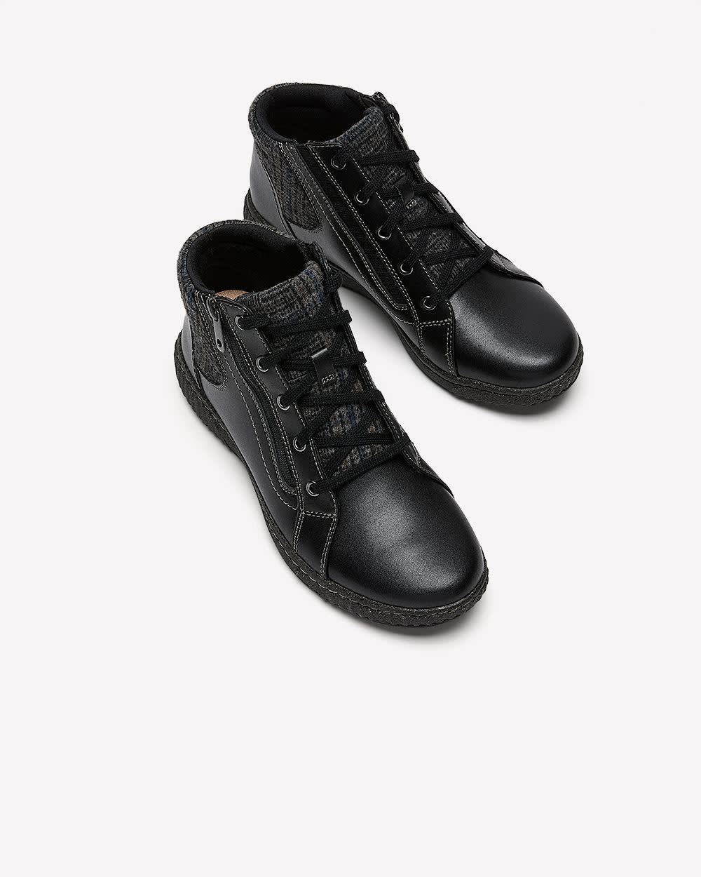 Wide Width, Caroline Spice Leather Lace-Up Bootie - Clarks Black