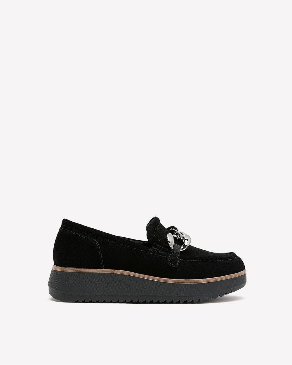 Wide Width, Black Zylah May Loafer with Buckle - Clarks Black 1 Wide Width, Black Zylah May Loafer with Buckle - Clarks Black