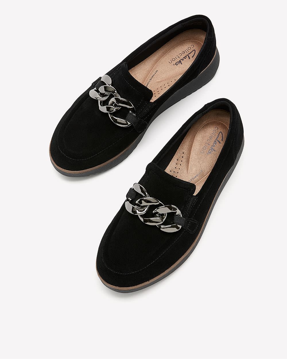 Wide Width, Black Zylah May Loafer with Buckle - Clarks Black 4 Wide Width, Black Zylah May Loafer with Buckle - Clarks Black