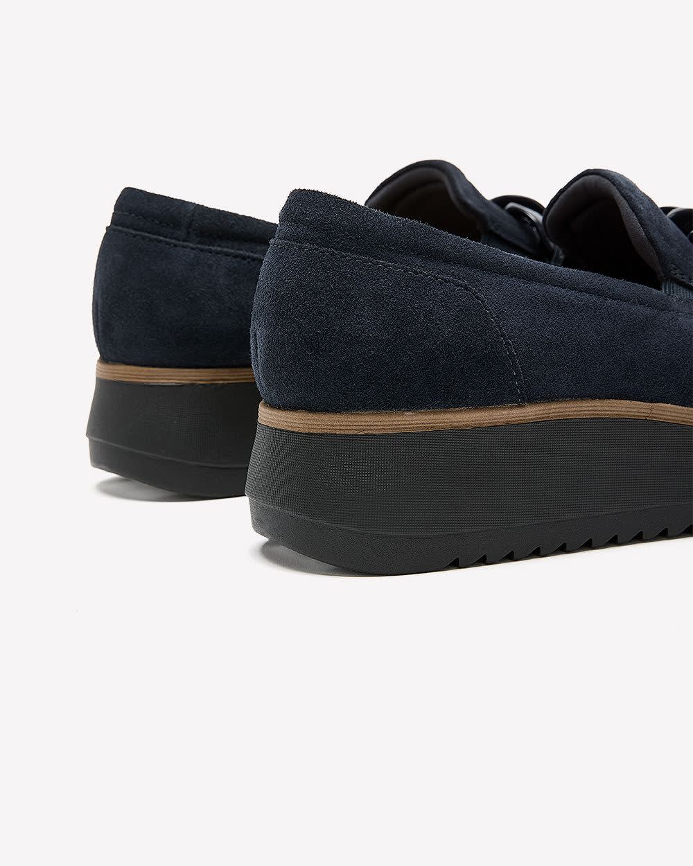 Wide Width, Black Zylah May Loafer with Buckle - Clarks Navy-