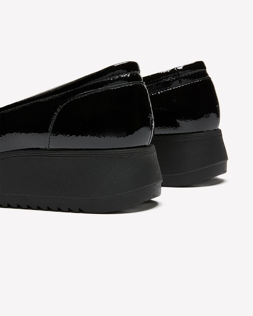 Wide Width, Black Zylah May Loafer with Buckle - Clarks Black patent