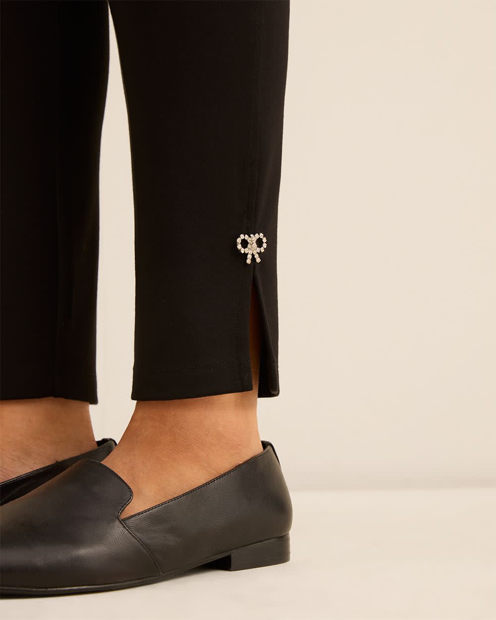 Responsible, Black Ponte de Roma Legging with Bow Detail Black