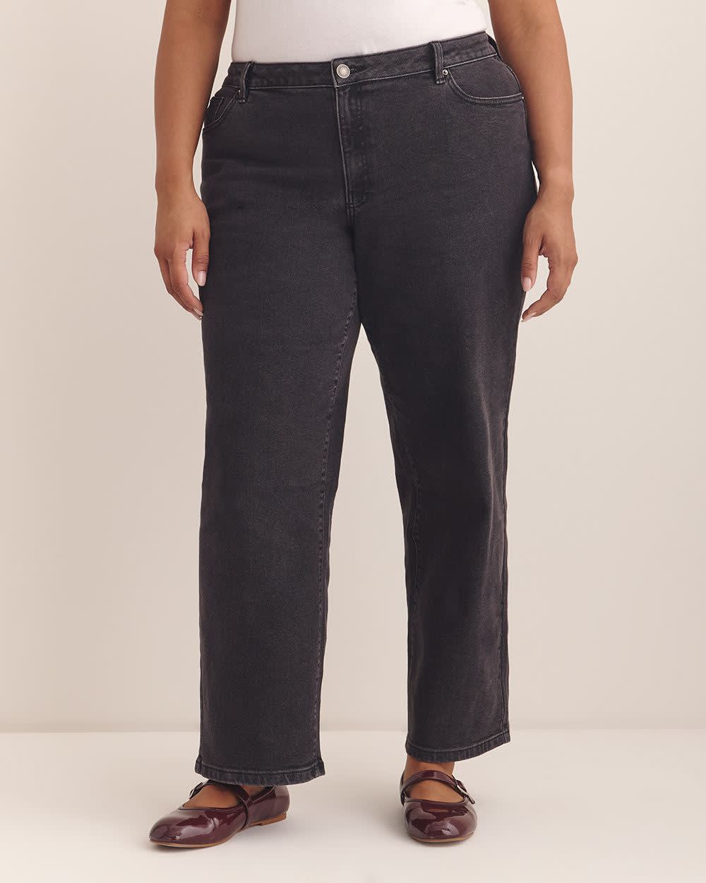 90s Low-Rise Relaxed Straight-Leg Denim - d/C JEANS Denim black