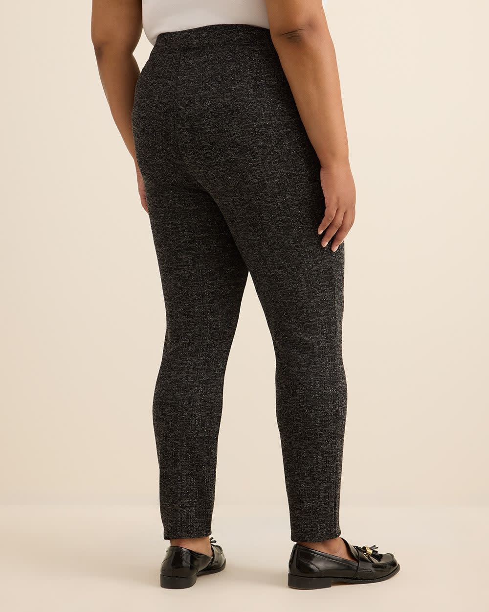 Black Glittery Textured Fashion Legging Black 3 Black Glittery Textured Fashion Legging Black