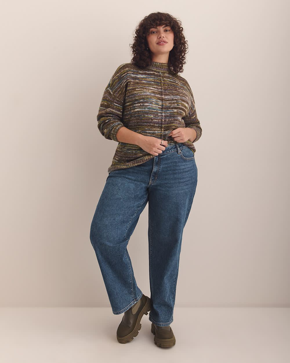 90s Low-Rise Relaxed Straight-Leg Denim - d/C JEANS Dark Medium Blue Denim