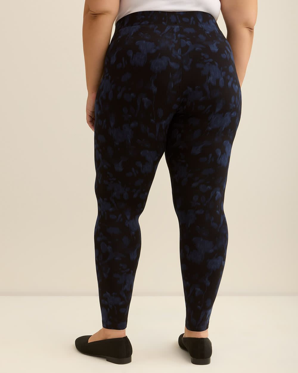 Responsible, Blurred Floral-Print Fashion Legging Sky Captain Printed