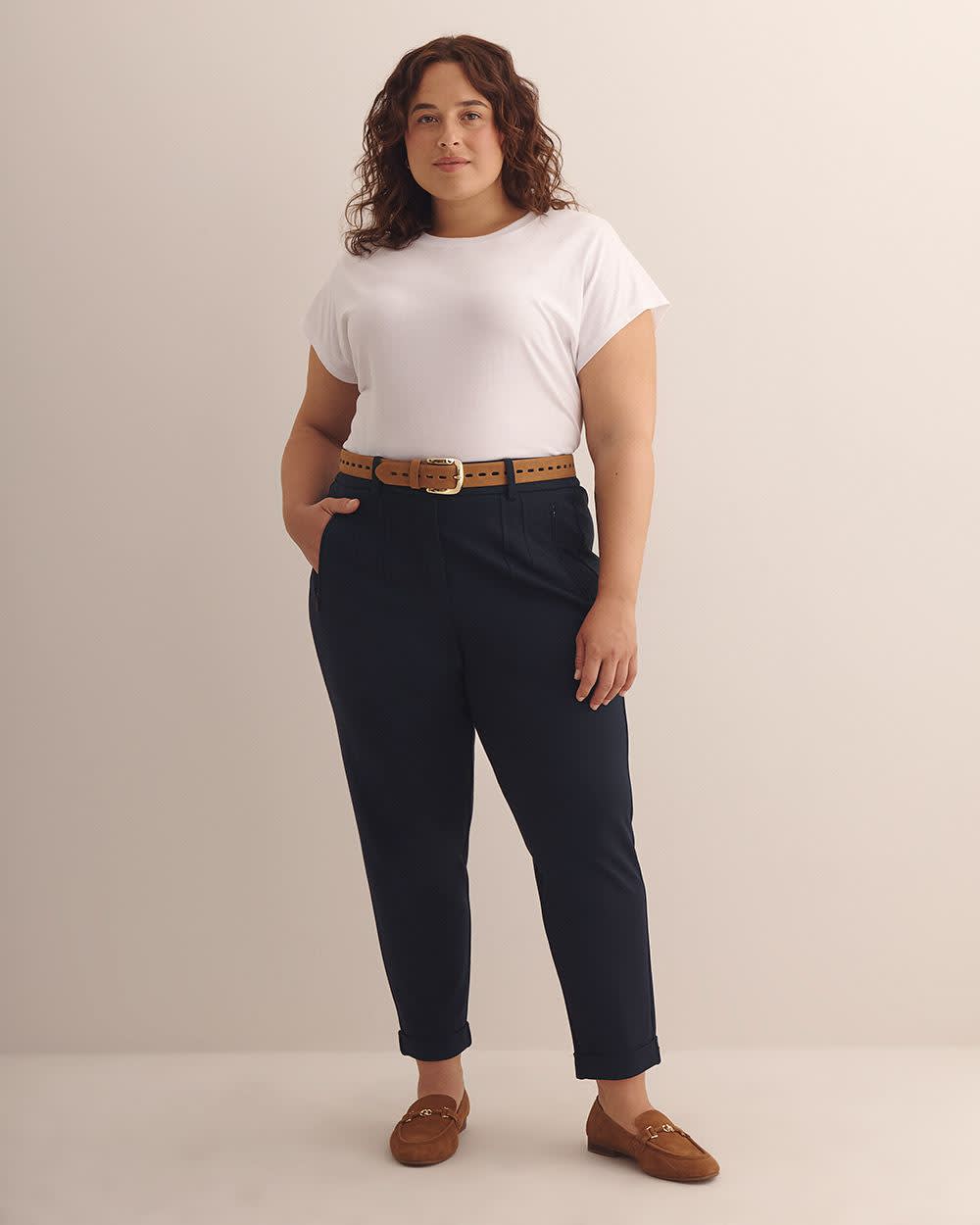 Responsible, Essential Ponte de Roma Tapered-Leg Pant Sky captain 1 Responsible, Essential Ponte de Roma Tapered-Leg Pant Sky captain