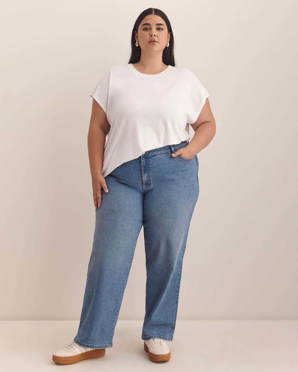 90s Low-Rise Relaxed Straight-Leg Denim - d/C JEANS Medium denim