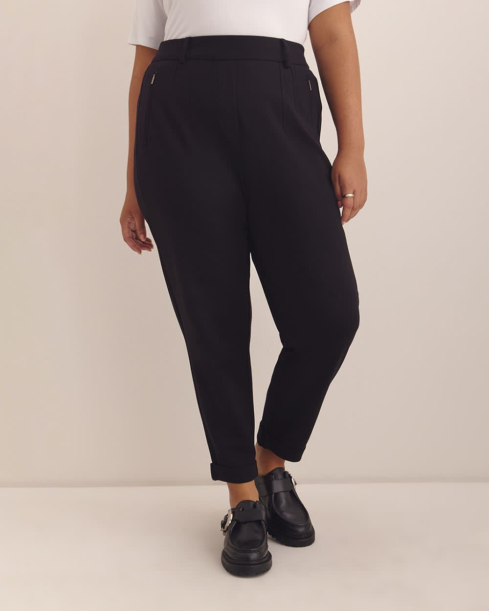 Responsible, Essential Ponte de Roma Tapered-Leg Pant Black