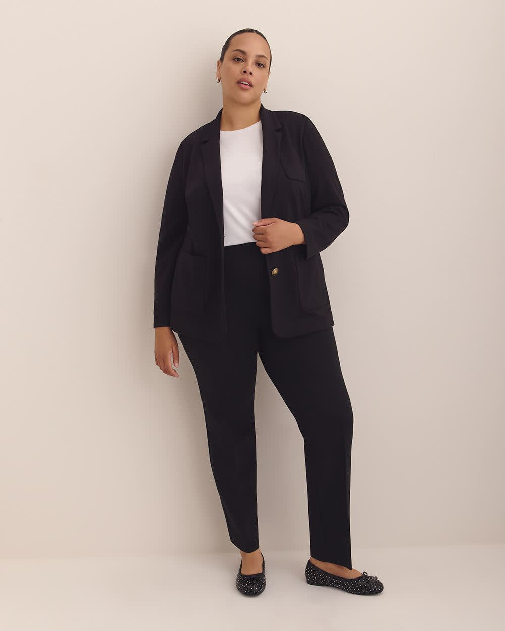 Black Ponte de Roma Sculpting Straight-Leg Pant Black