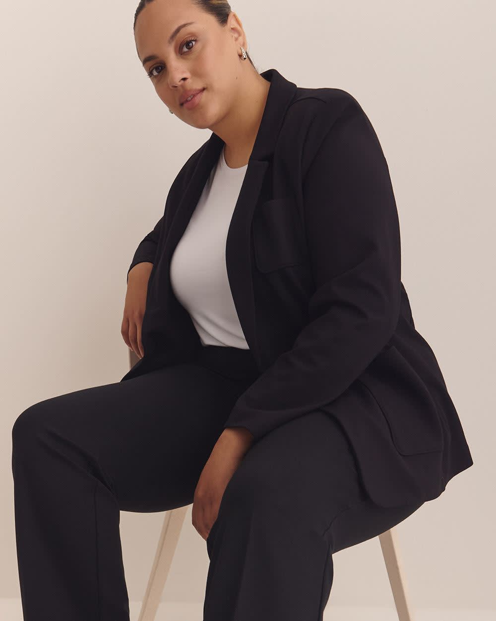 Black Ponte de Roma Sculpting Straight-Leg Pant Black