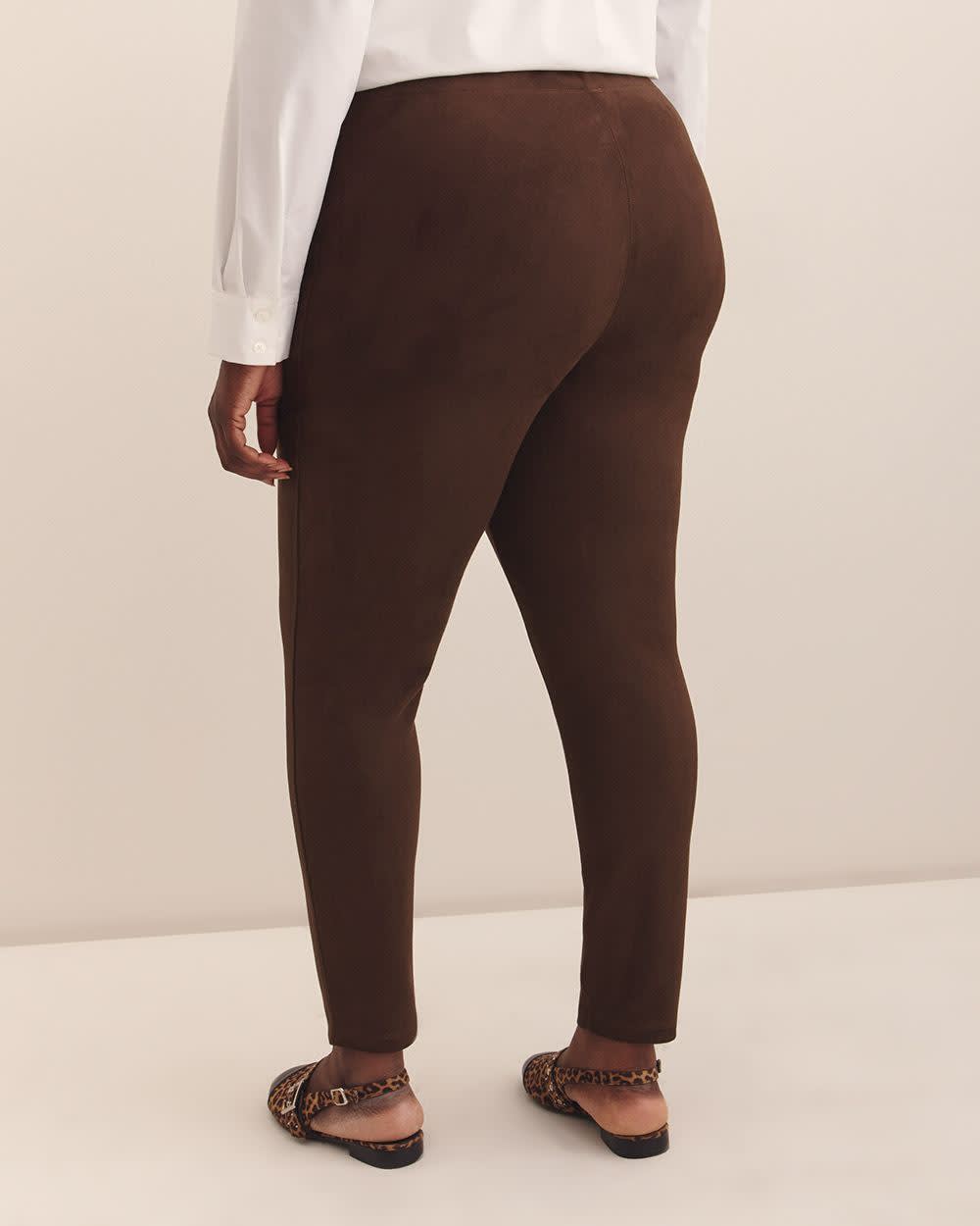 Brown Faux-Suede Fashion Legging Chicory coffee