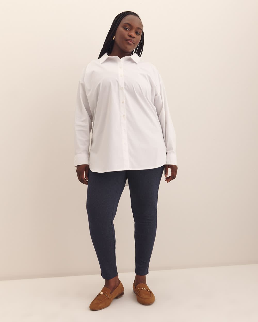Heather Blue Ponte de Roma Legging with Pockets Blue nights-