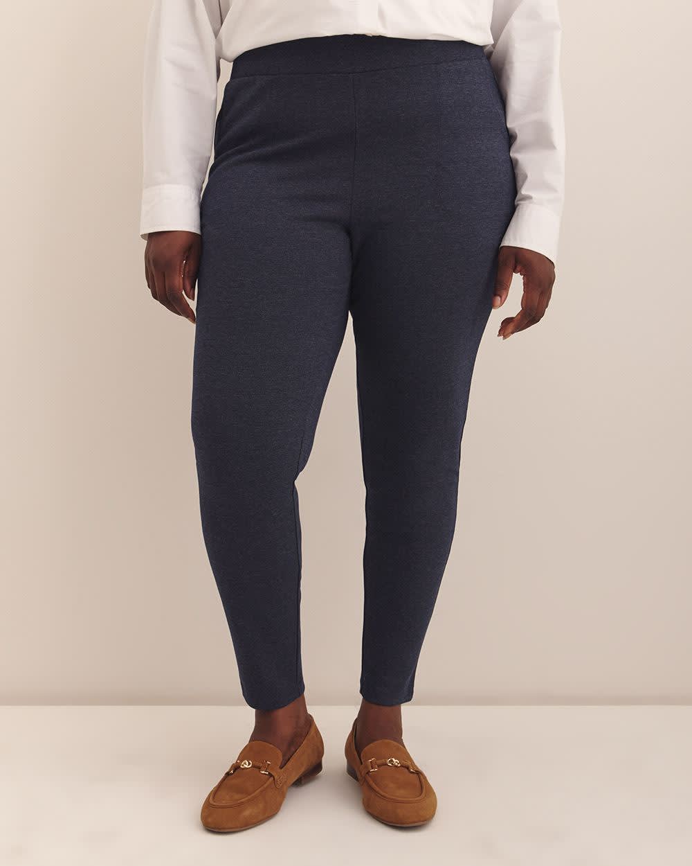 Heather Blue Ponte de Roma Legging with Pockets Blue nights-
