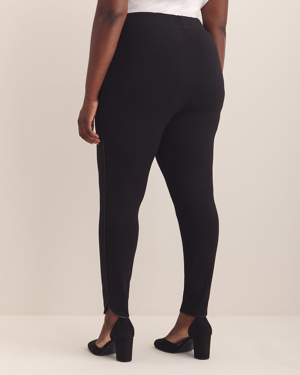 Responsible, Black Ponte de Roma Legging with Faux-Leather Detail Black 3 Responsible, Black Ponte de Roma Legging with Faux-Leather Detail Black