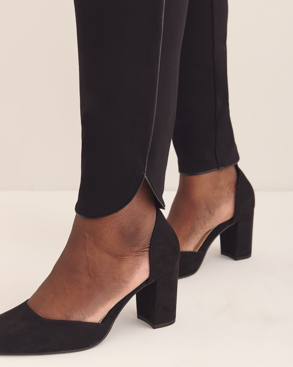 Responsible, Black Ponte de Roma Legging with Faux-Leather Detail Black 4 Responsible, Black Ponte de Roma Legging with Faux-Leather Detail Black