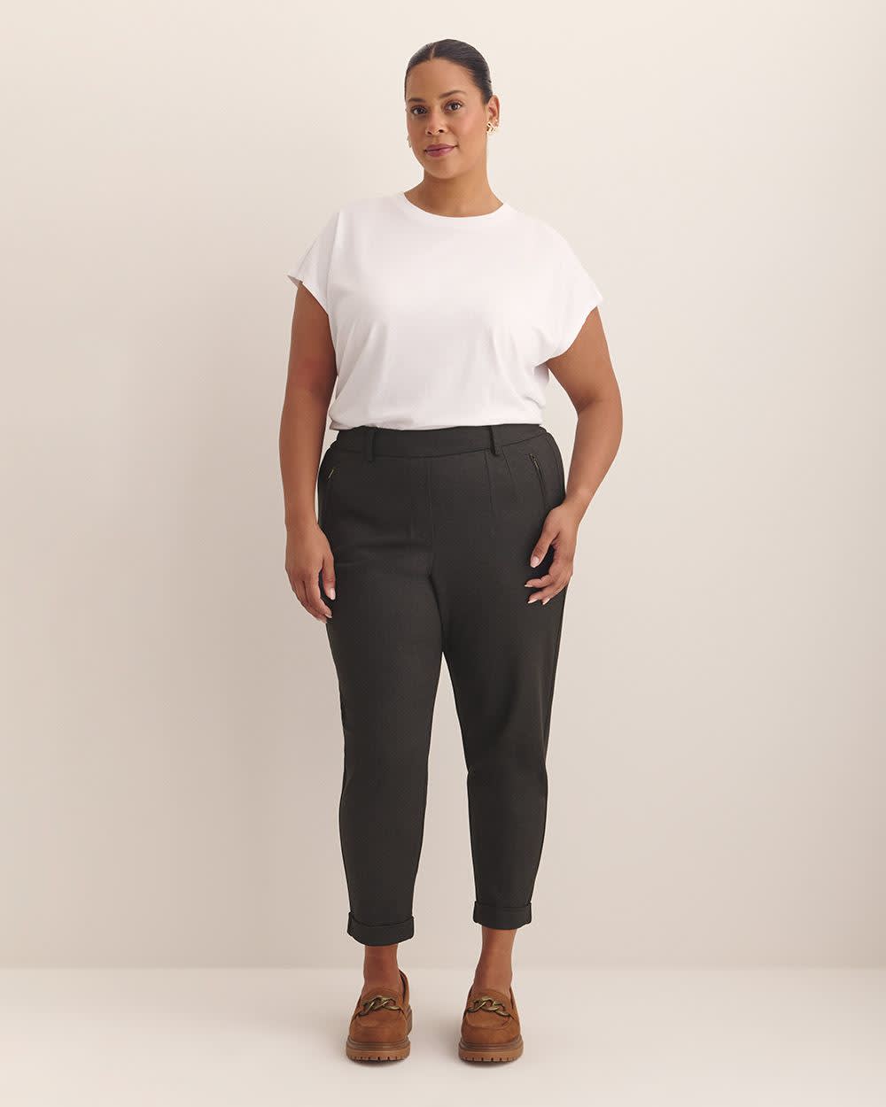 Striped Ponte de Roma Tapered-Leg Pant Varsity stripes 1 Striped Ponte de Roma Tapered-Leg Pant Varsity stripes