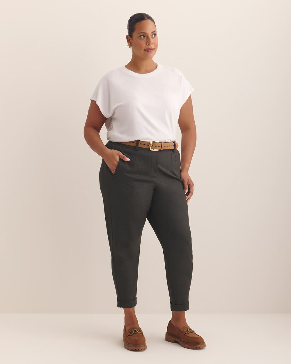 Striped Ponte de Roma Tapered-Leg Pant Varsity stripes 4 Striped Ponte de Roma Tapered-Leg Pant Varsity stripes