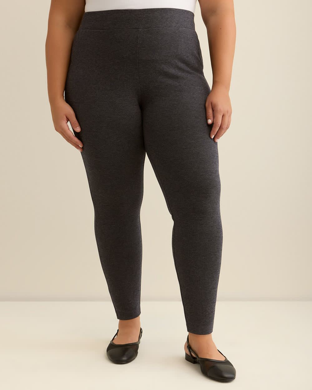 Heather Blue Ponte de Roma Legging with Pockets Grey blue heather