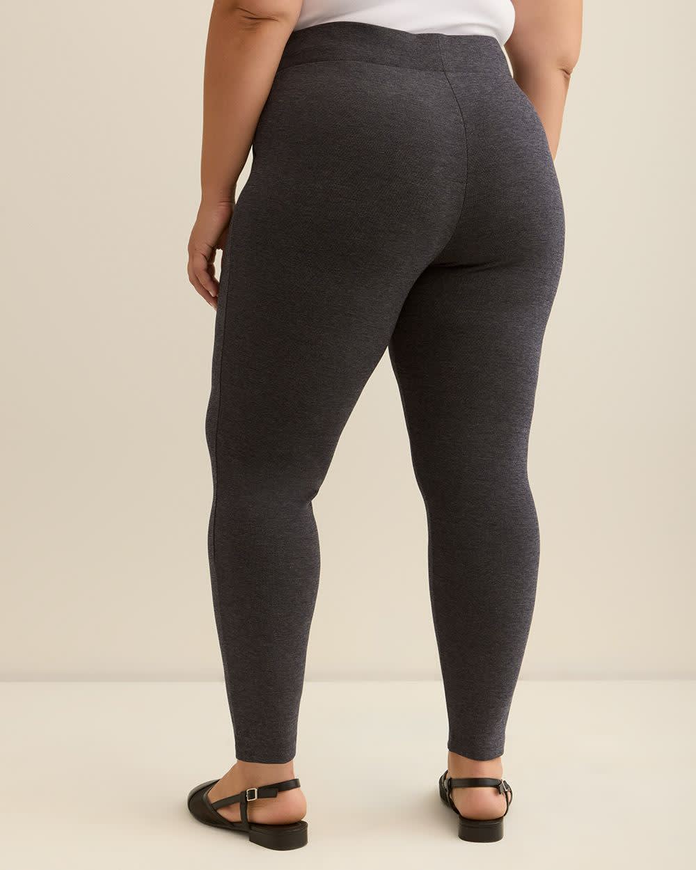 Heather Blue Ponte de Roma Legging with Pockets Grey blue heather