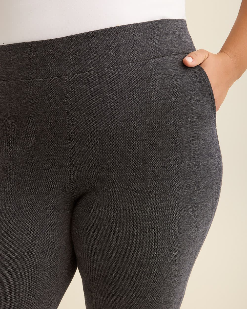 Heather Blue Ponte de Roma Legging with Pockets Grey blue heather