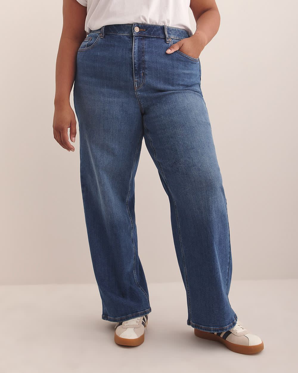 Curvy-Fit Wide-Leg Denim Pant - d/C JEANS Medium blue denim