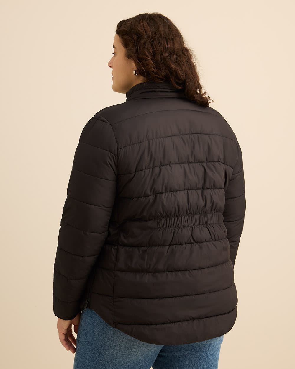 Packable Jacket with Removable Hood Black