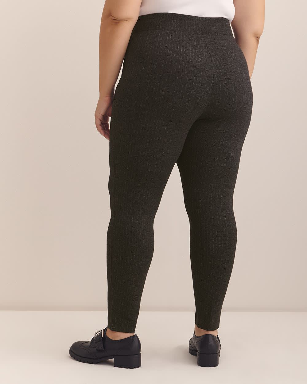 Grey Pinstripe Tummy Control Legging Dark grey mix - 3 Grey Pinstripe Tummy Control Legging Dark grey mix -