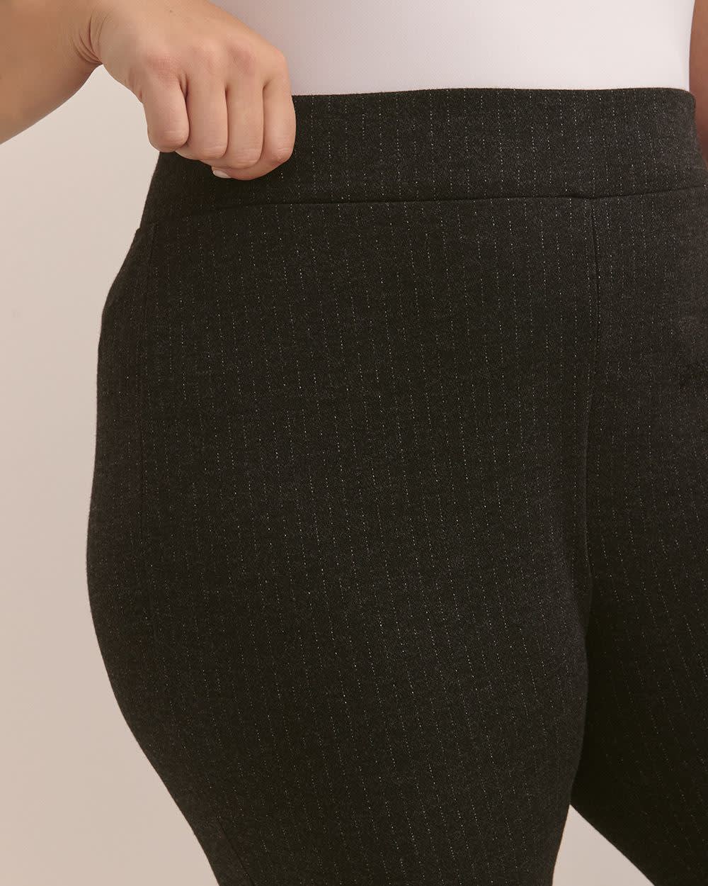 Grey Pinstripe Tummy Control Legging Dark grey mix - 5 Grey Pinstripe Tummy Control Legging Dark grey mix -