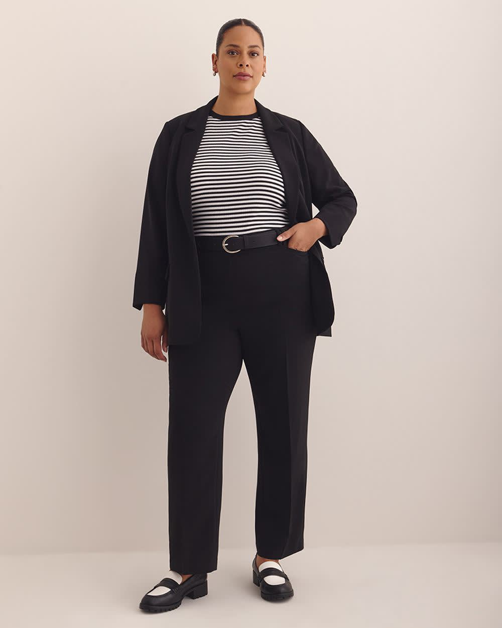 Black Straight-Leg City Pant Black