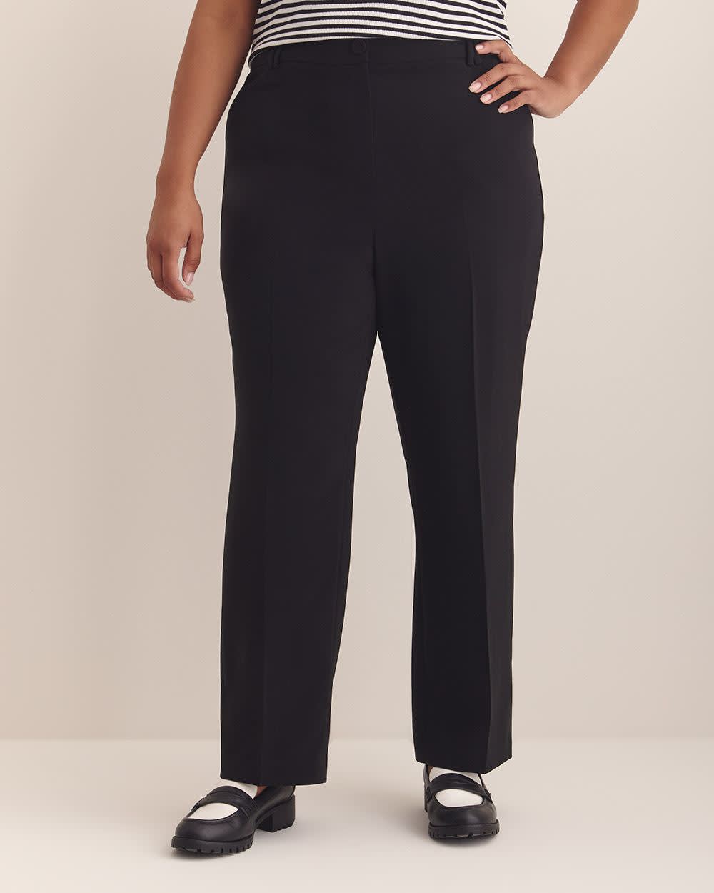 Black Straight-Leg City Pant Black
