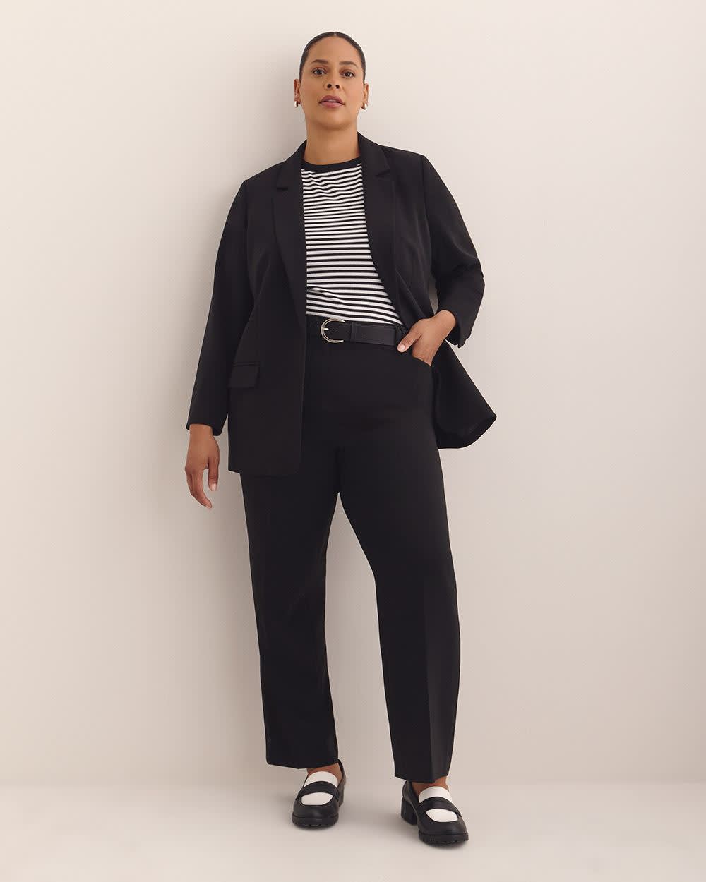 Black Straight-Leg City Pant Black