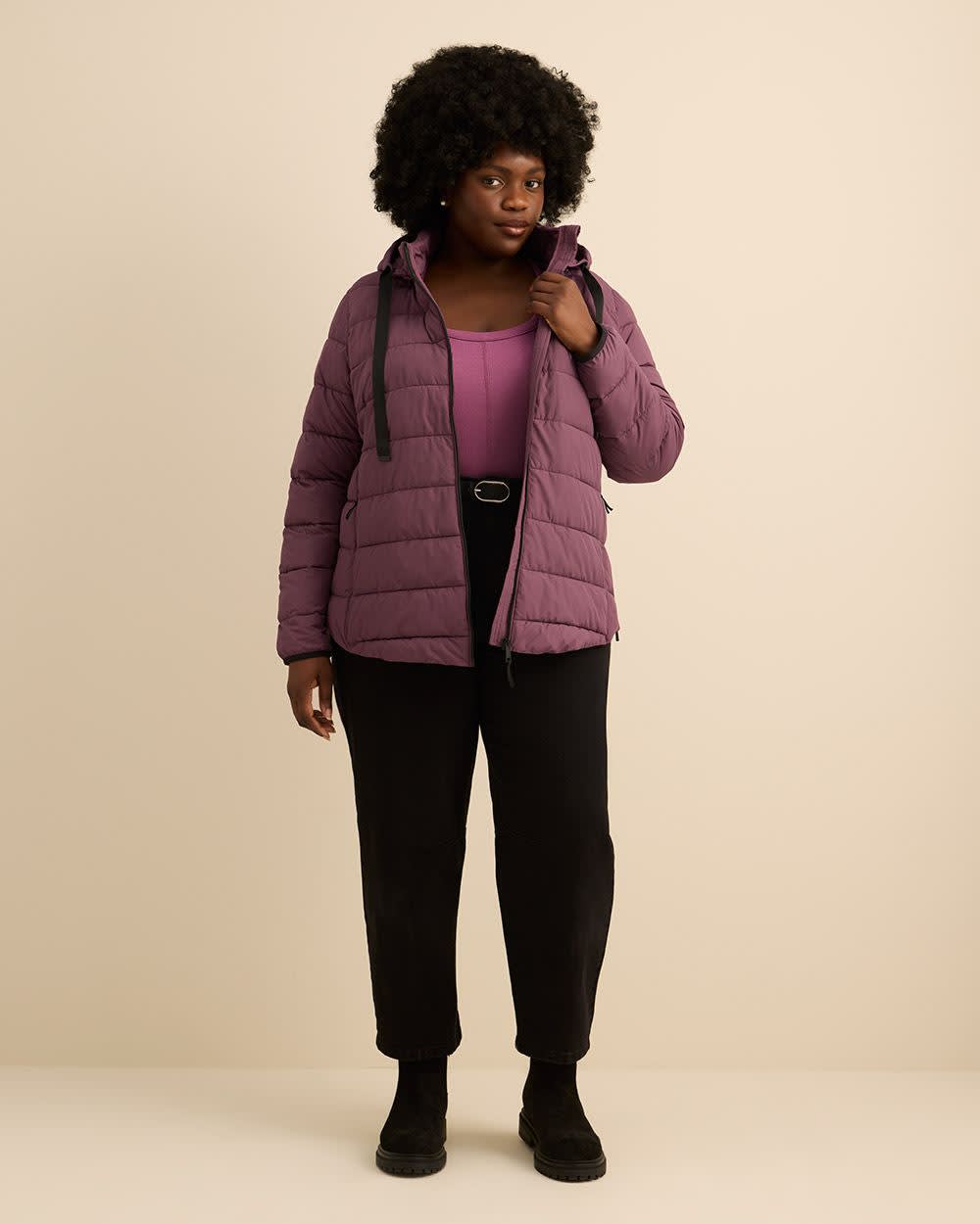 Packable Jacket with Removable Hood Plum wine 2 Packable Jacket with Removable Hood Plum wine