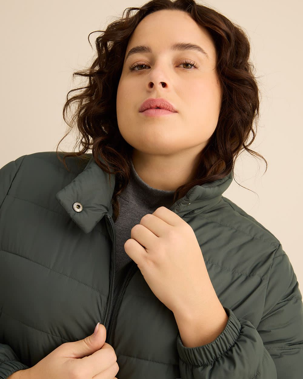 Long Packable Jacket with Removable Hood Urban chic