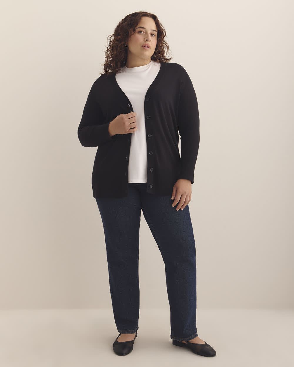 Responsible, Cotton-Blend Tunic Cardigan Black 1 Responsible, Cotton-Blend Tunic Cardigan Black