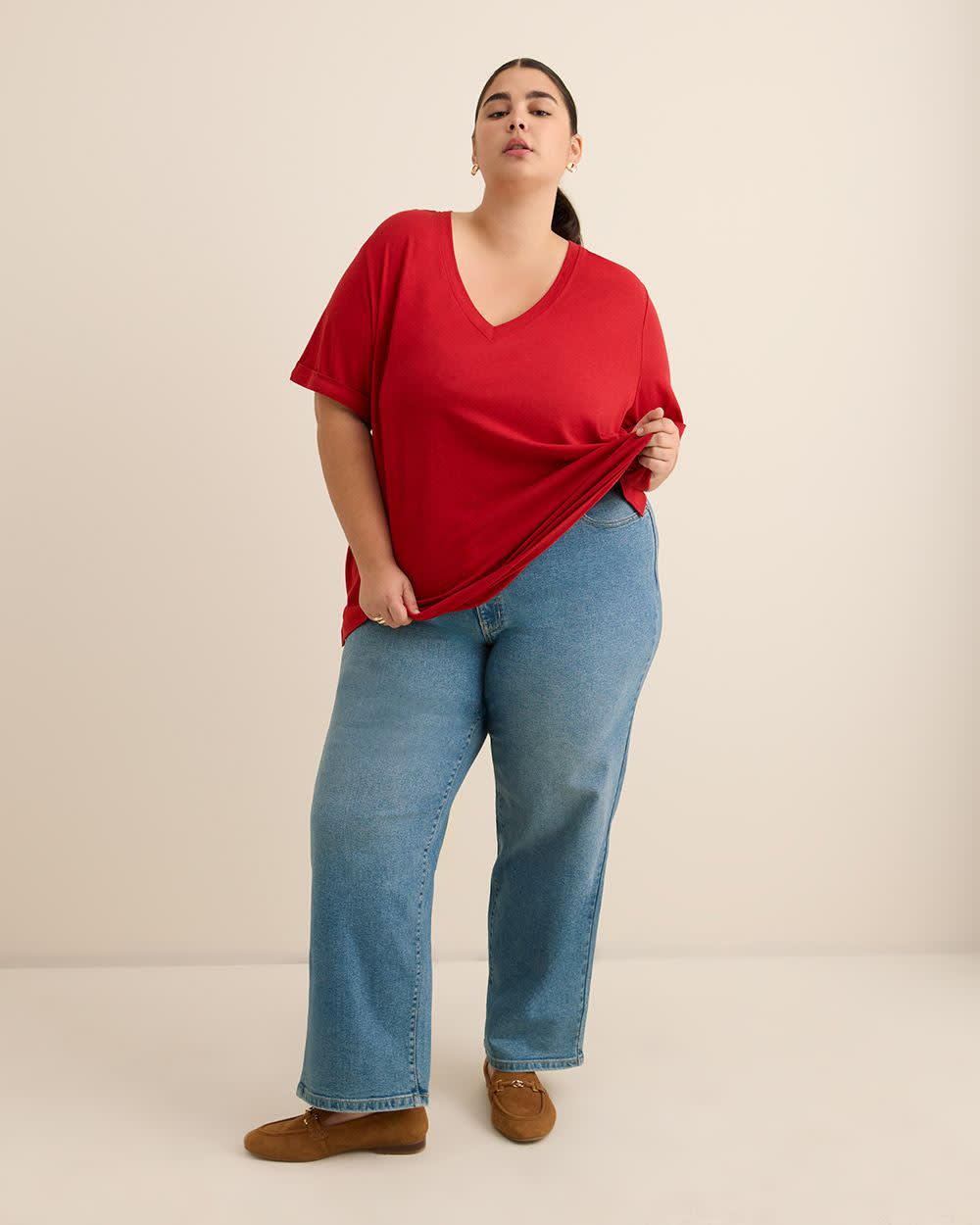 Responsible, Boyfriend-Fit Tee - PENN. Essentials Savvy Red