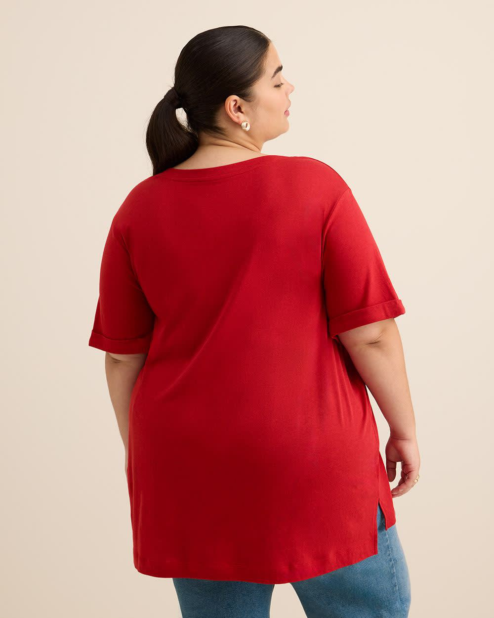 Responsible, Boyfriend-Fit Tee - PENN. Essentials Savvy Red