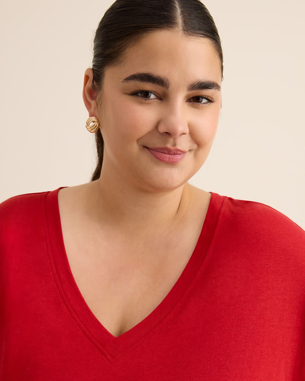 Responsible, Boyfriend-Fit Tee - PENN. Essentials Savvy Red
