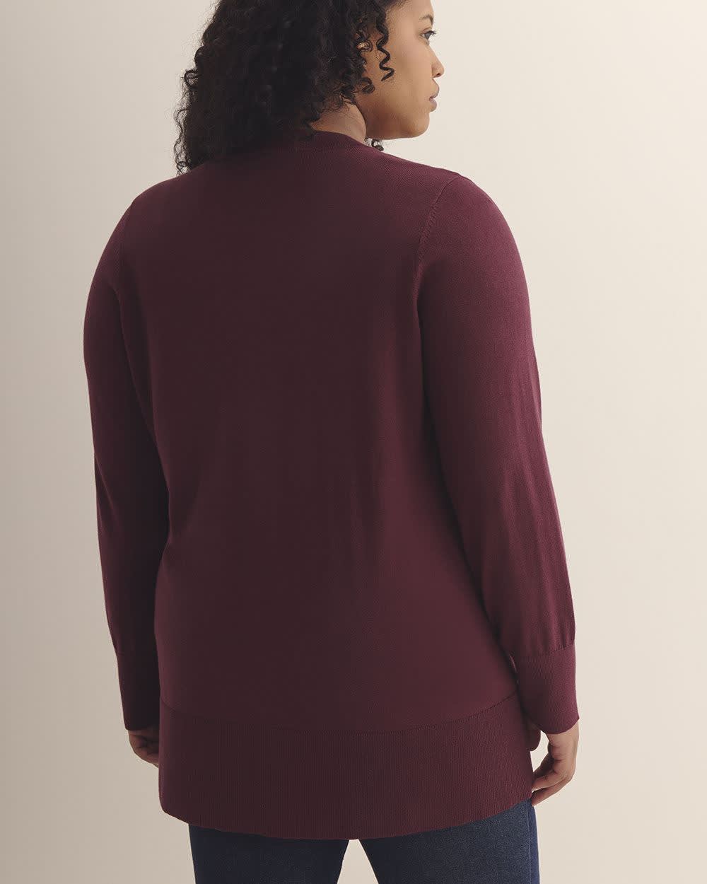 Responsible, Cotton-Blend Tunic Cardigan Windsor wine 3 Responsible, Cotton-Blend Tunic Cardigan Windsor wine