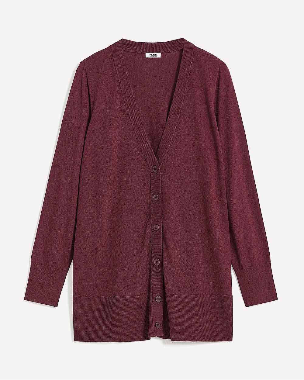 Responsible, Cotton-Blend Tunic Cardigan Windsor wine 5 Responsible, Cotton-Blend Tunic Cardigan Windsor wine