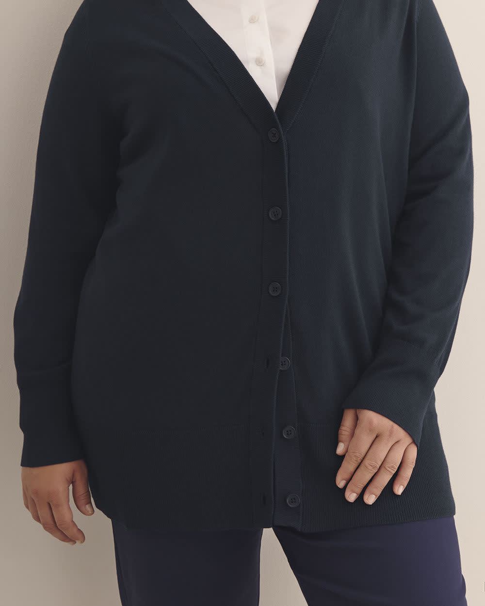 Responsible, Cotton-Blend Tunic Cardigan Sky captain 4 Responsible, Cotton-Blend Tunic Cardigan Sky captain