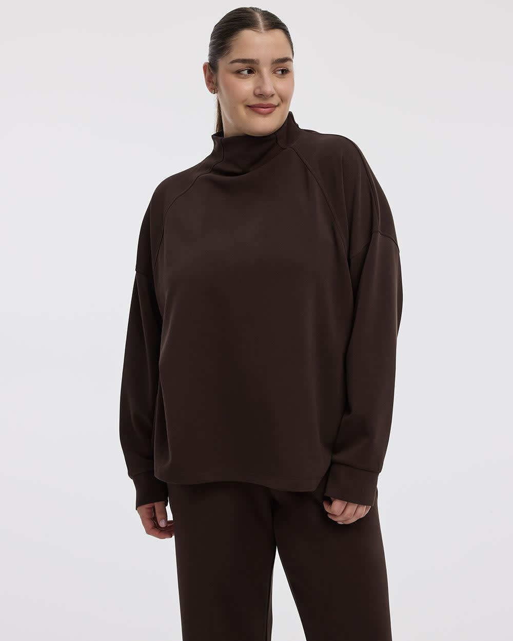 Long-Sleeve Mock-Neck Pullover - Hyba Earth