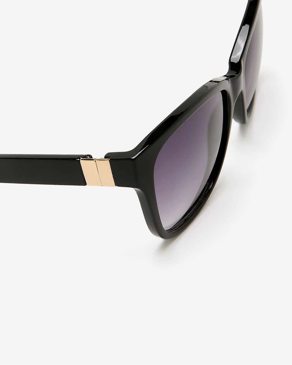 Wayfarer Sunglasses with Side Metal Detail Black