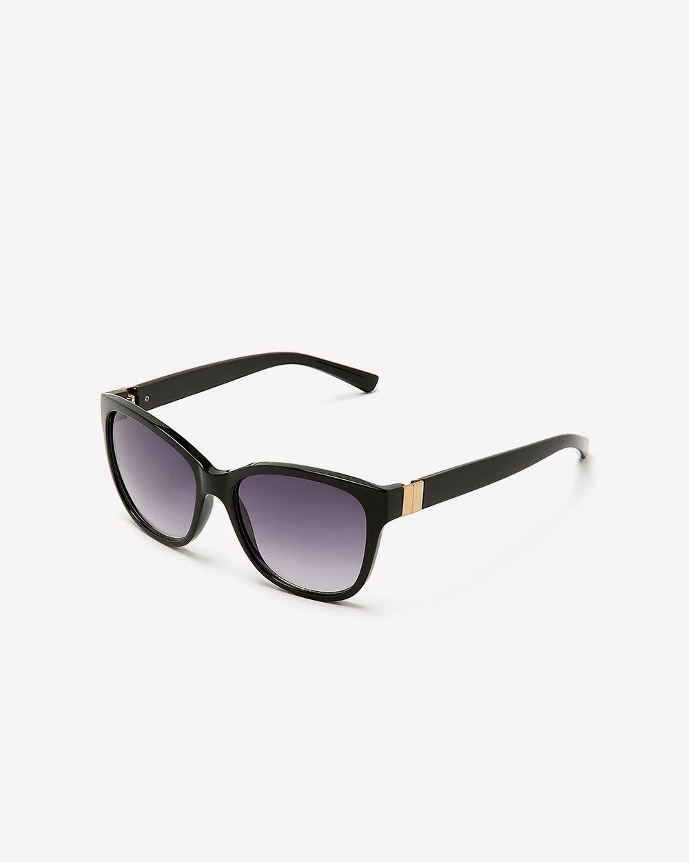 Wayfarer Sunglasses with Side Metal Detail Black 3 Wayfarer Sunglasses with Side Metal Detail Black