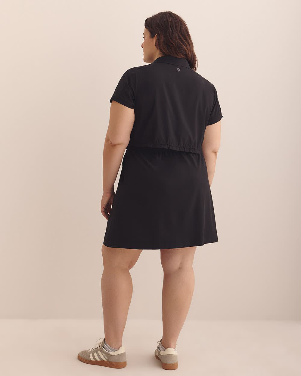 Responsible, 4-Way Stretch Zippered Dress with collar - Active Zone Black 3 Responsible, 4-Way Stretch Zippered Dress with collar - Active Zone Black