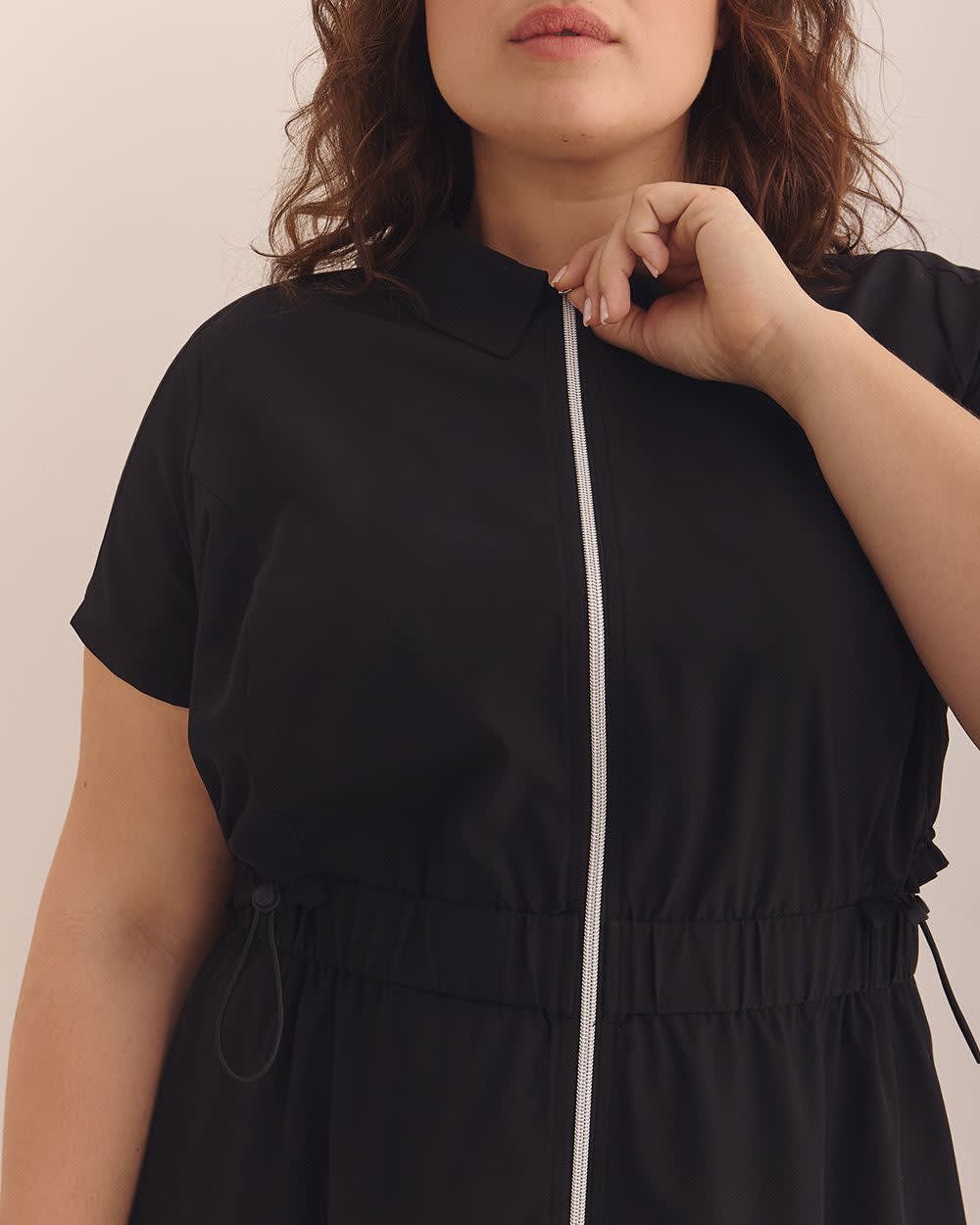 Responsible, 4-Way Stretch Zippered Dress with collar - Active Zone Black 4 Responsible, 4-Way Stretch Zippered Dress with collar - Active Zone Black