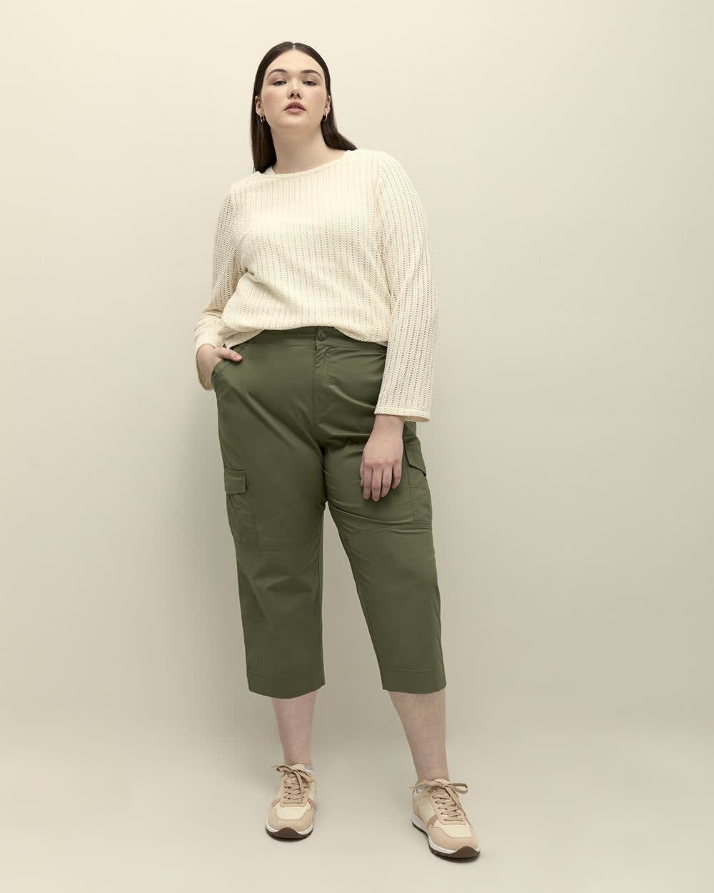 Cotton Capri with Ribbed Waistband Four leaf clover 1 Cotton Capri with Ribbed Waistband Four leaf clover